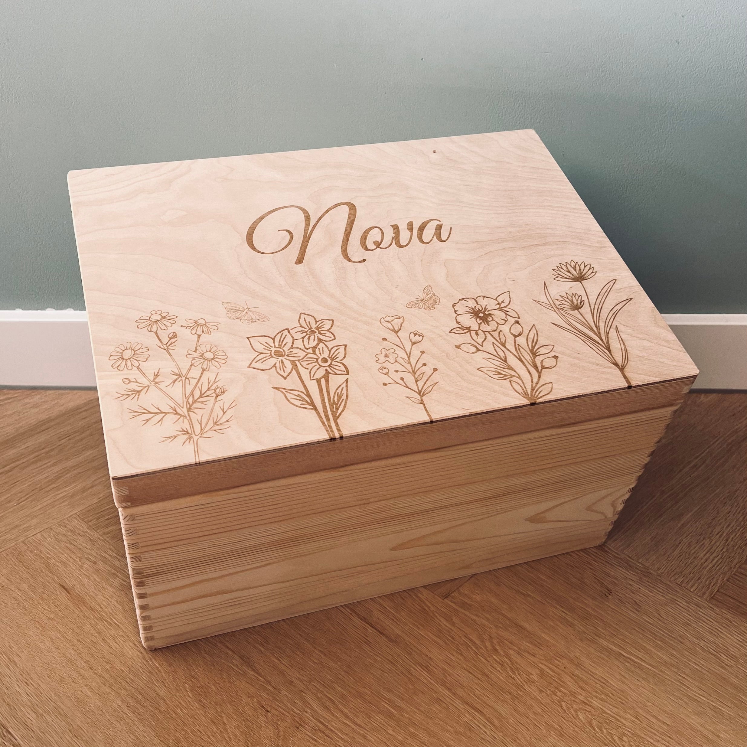 Memorybox met bloemen - Leuk en Mooi